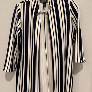 Women’s Striped Blazer in White and Navy Blue size Small